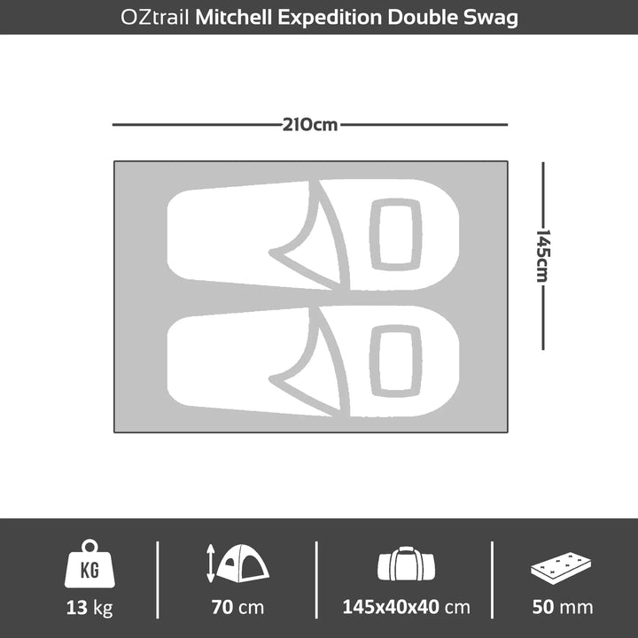 OZTRAIL MITCHELL EXPEDITION DOUBLE SWAG